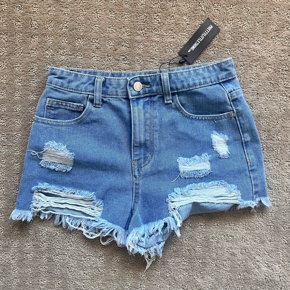 Pretty Little Thing Denim Jean shorts.